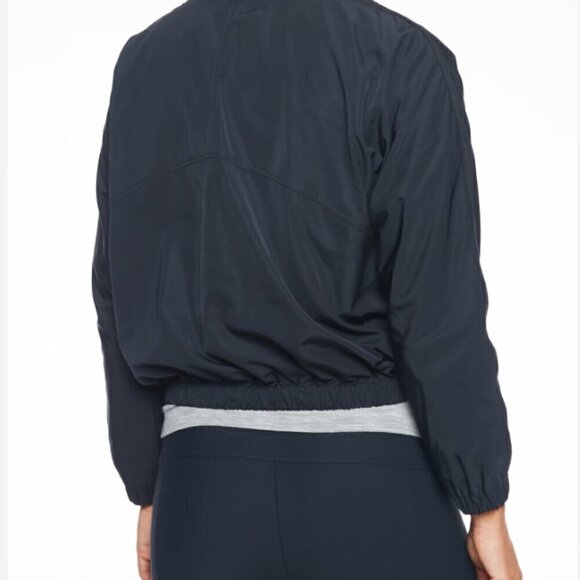 ATHLETA Chill Bomber Jacket - Sporty Drawstring Navy Blue - Picture 3 of 16